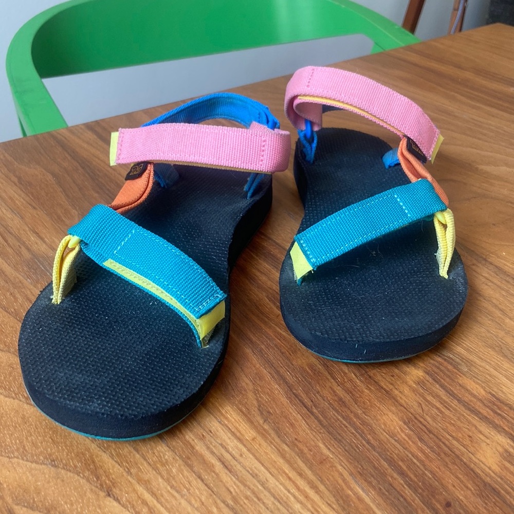 Teva original universal rainbow color block summer sandals